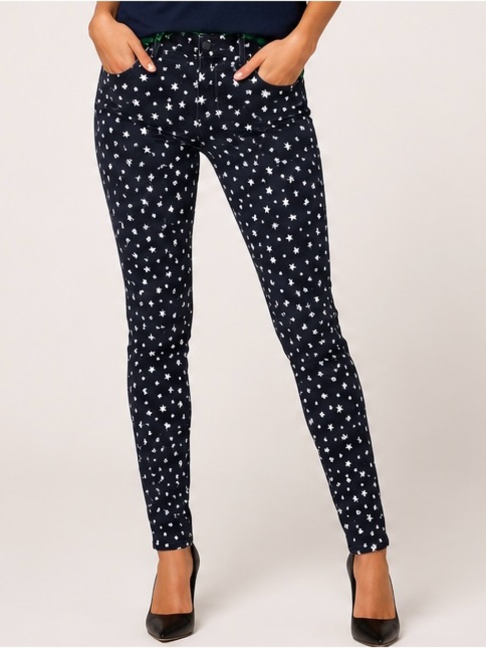 Saks Star Print Skinny Jeans